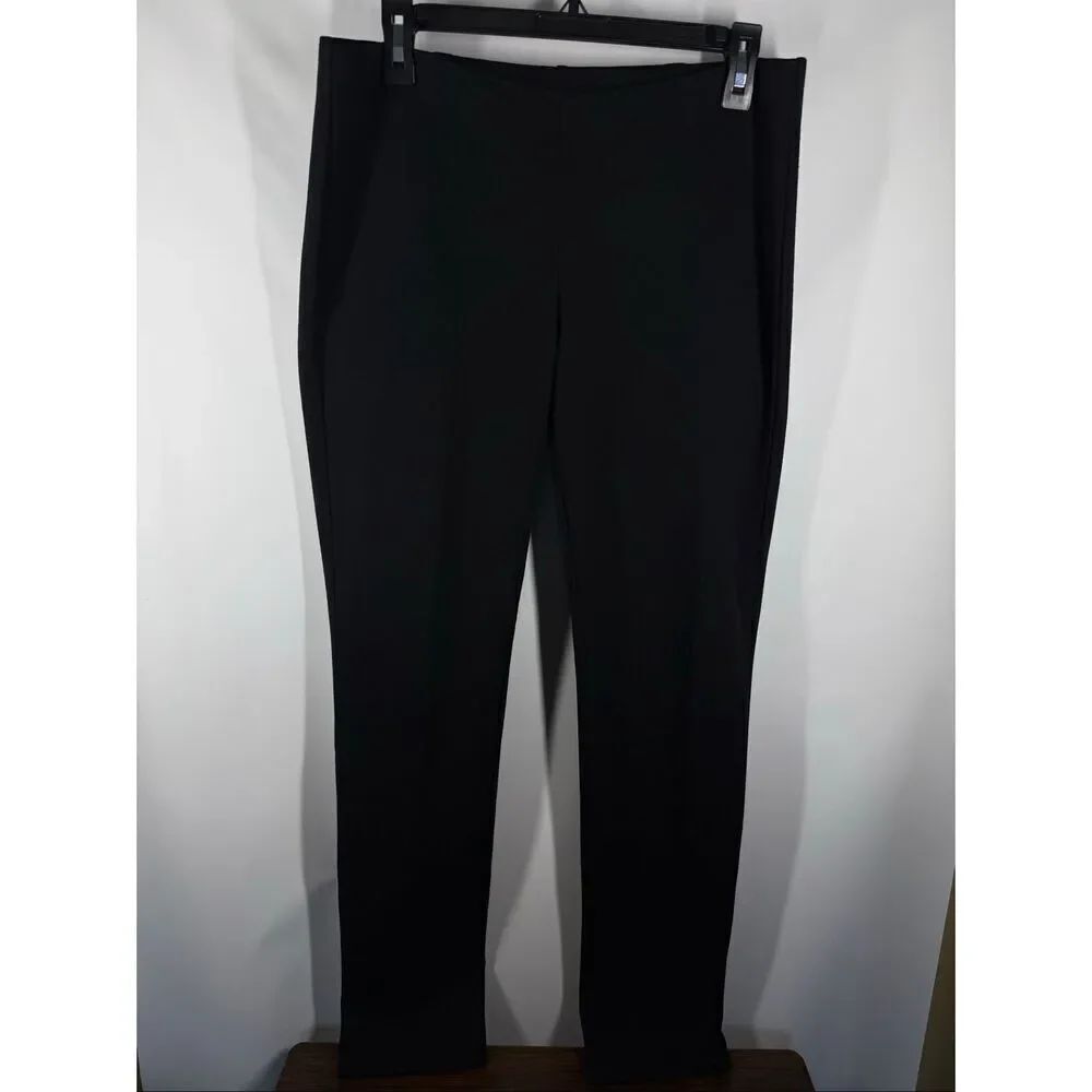B18 Eileen Fisher women’s black knit flat front pull on tapered pants size small